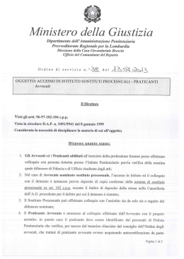 ordine di servizio n.38 del 13.07.2013