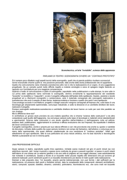 Scenotecnica, un`arte &ldquo;invisibile&rdquo;, scienza delle