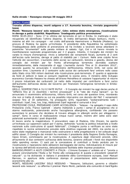 Leggi la rassegna del 30 maggio 2012