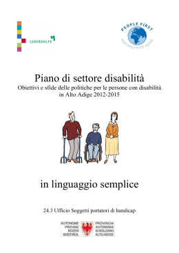 Piano di settore disabilità in linguaggio semplice
