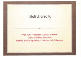 I titoli di credito - universita` italiane