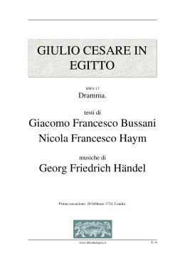 Giulio Cesare in Egitto - Libretti d`opera italiani