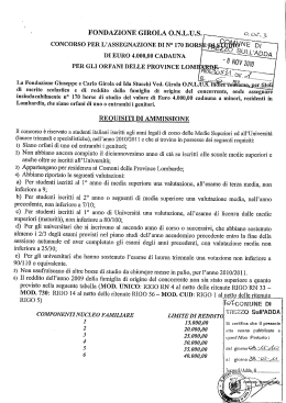 DI EURO 4.000,00 CADAUNA PER GLI ORFANI DELLE PROVINCE LOM