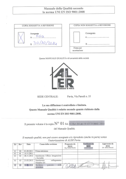 Manuale della Qualit&agrave; - ALER di Pavia-Lodi