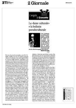 La &laquo;fame culturale&raquo; e la bulimia pseudoculturale