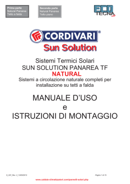 Natural Panarea manuale d`uso e montaggio