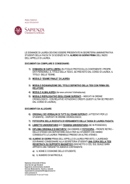 le domande di laurea devono essere presentate in