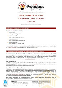 scadenze per la tesi di laurea