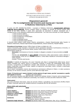 Disposizioni generali per lo svolgimento del tirocinio obbligatorio