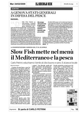 Il. SECULII XIX - Content Management Slow Food