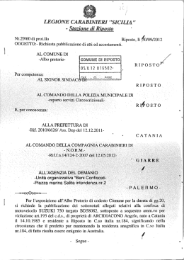 l . AL COMUNE DI - Comune di Riposto