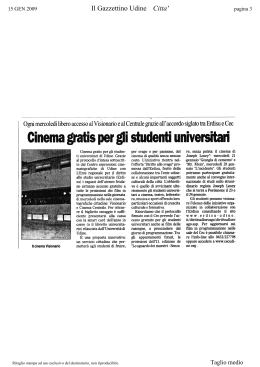 Cinema gratis per gli studenti universitari
