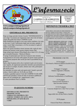Informasocio 01/2013 - Camper Club Agrigento