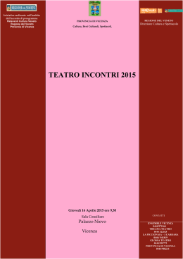 teatro incontri 2015 - Provincia di Vicenza