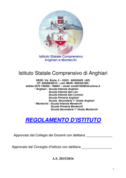 regolamento d`istituto 2015-2016 - Istituto Statale Comprensivo