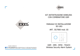 MANUALE DI INSTALLAZIONE KIT ANTINTRUSIONE WIRELESS