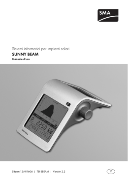SUNNY BEAM - Manuale d`uso