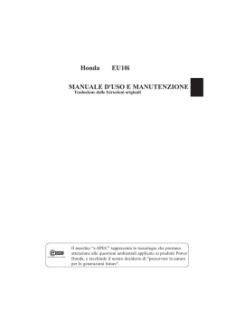 MANUALE D`USO E MANUTENZIONE Honda EU10i