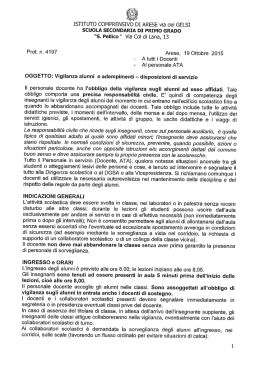 VIGILANZA ALUNNI E ADEMPIMENTI &ndash; Disposizioni di servizo