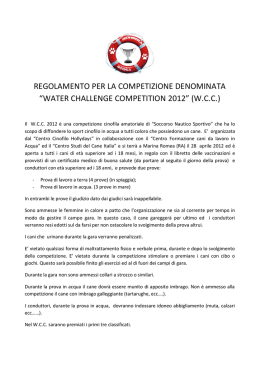 REGOLAMENTO PER LA COMPETIZIONE DENOMINATA “WATER