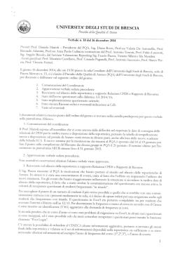 Verbale 10 del 16 dicembre 2014 - Universit&agrave; degli Studi di Brescia
