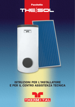 istruzioni per l`installatore e per il centro assistenza tecnica