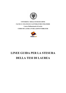 Linee guida per la stesura delle tesi di laurea
