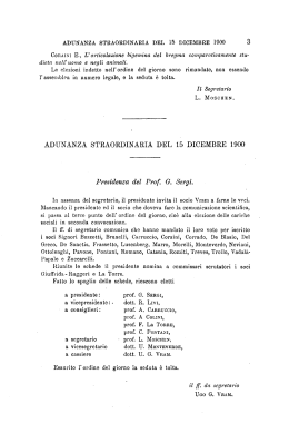 ADUNANZA STRAORDINARIA DEL 15 DICEMBRE 1900