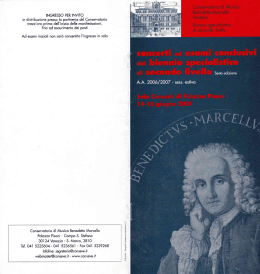 oresso lo oortinerio del Conservotorio mo dell`inizio delle