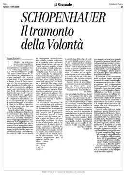 SCHOPENHAUER il tramonto della Volont