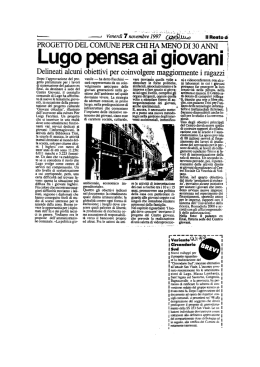 Lugo pensa ai giovani - Rassegna Stampa