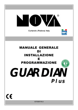 MANUALE GENERALE DI INSTALLAZIONE E PROGRAMMAZIONE