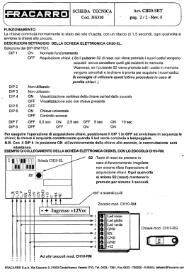 Chiave elettronica universale CH20SET Fracarro (manuale)