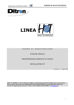 Manuale Tecnico Linea HT_ZIP - Registratori di cassa e sistemi