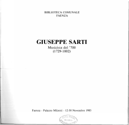 Giuseppe Sarti musicista del