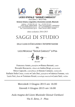2014-15 Saggi Liceo – libretto - Liceo Statale "G. Carducci" Pisa