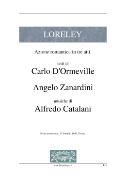 LORELEY Carlo D`Ormeville Angelo Zanardini Alfredo Catalani