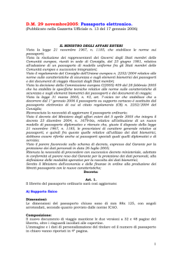 DM 29 novembre2005: Passaporto elettronico.