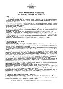 regolamento per lo svolgimento del tirocinio professionale forense