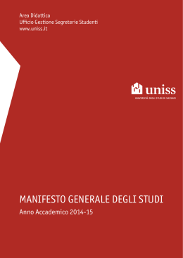 manifesto generale degli studi - Università degli Studi di Sassari