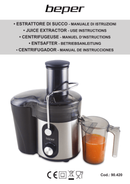 &bull; ESTRATTORE DI SUCCO - MANUALE DI ISTRUZIONI &bull; JUICE