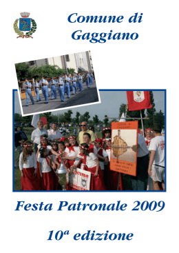 festa patronale 2009, il programma