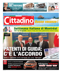 29 LugLIo 2015 - Il giornale italiano primo in Québec e in Canada