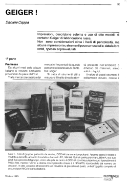 Istruzioni contatore Geiger