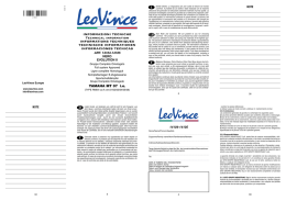 INFORMAZIONI TECNICHE Technical information