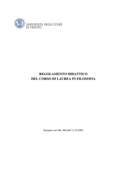 Regolamento didattico CdL Filosofia 2004/05