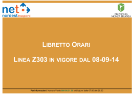 libretto orari linea z303 in vigore dal 08-09-14