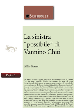 La sinistra “possibile” di Vannino Chiti
