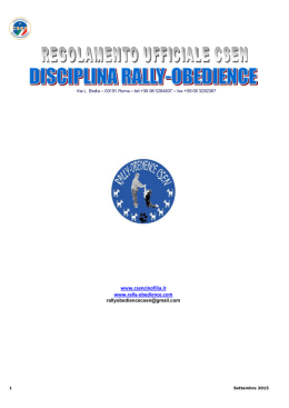 Scarica il nuovo Regolamento Rally Obedience