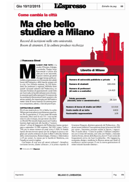 Ma che bello studiare a Milano